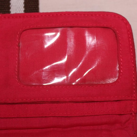 Split brown flowers checkbook wallet - Picture 3 of 6